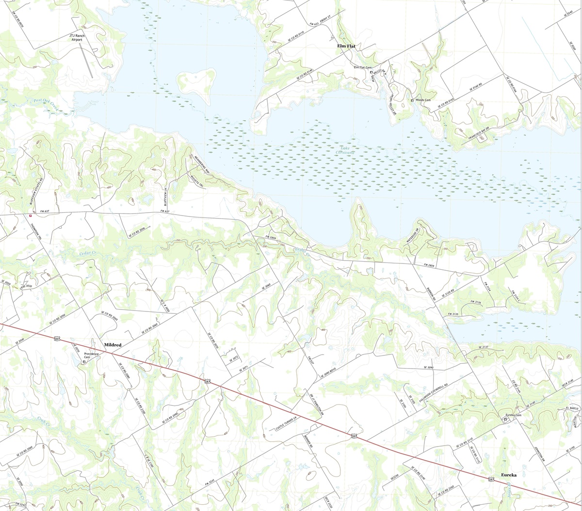 3D Topographic Map of Texas-Powell