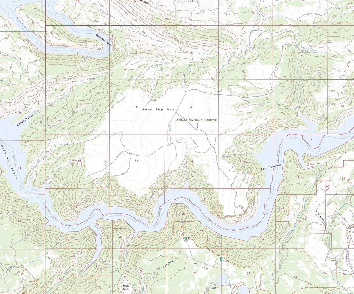 3D Topographic Map of Utah-Flaming Gorge