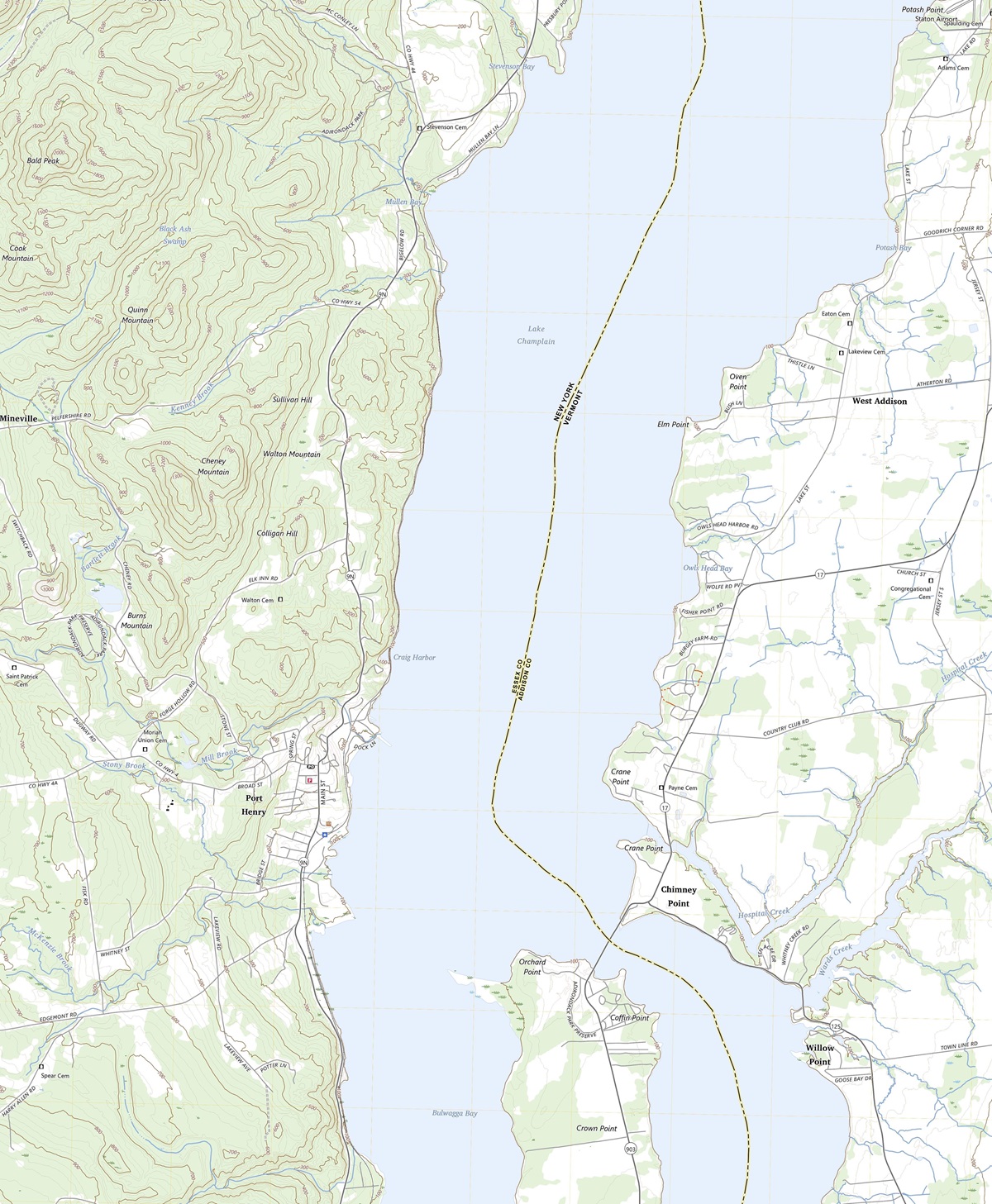 Topographic Map of Vermont