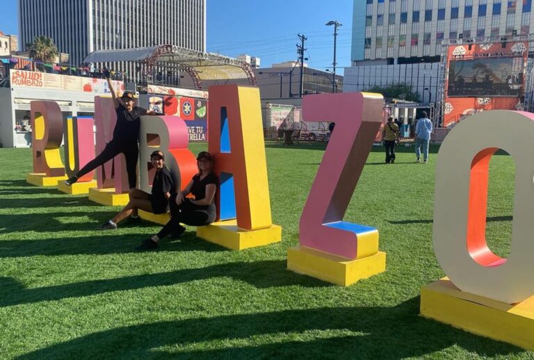 Rumbazo Event Large Metal Letters with People