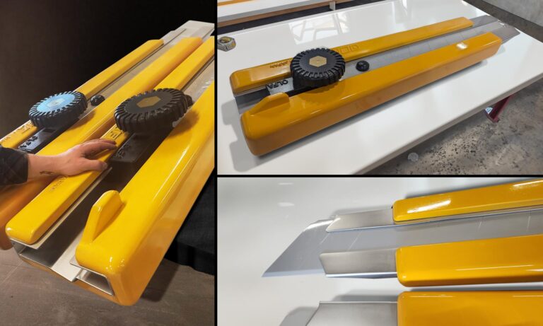 Six-foot OLFA utility knife product replica fabricated for extra-large branded display use.