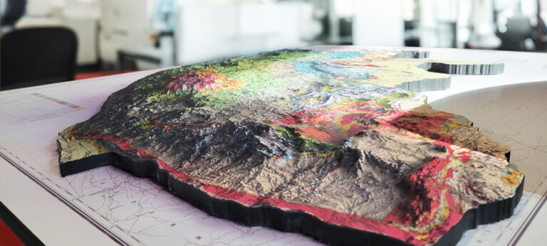 3D Geological Raised Relief Topographic Map of South Africa