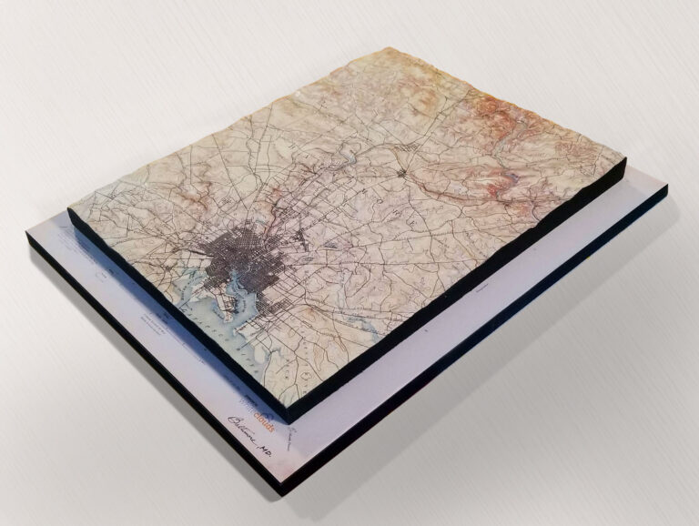 Baltimore Maryland 3D topography USGS historical map