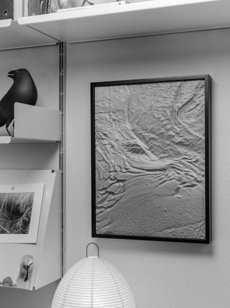 3D geological artwork designed and commissioned by Cody Cobb for the Depths exhibition, exploring illuminated Earth surfaces between reality and hyperreality.
