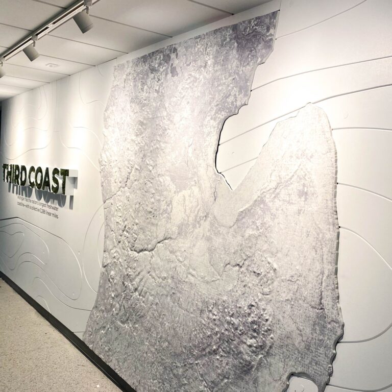 Michigan 3D wall map at the WMU College of Arts and Sciences