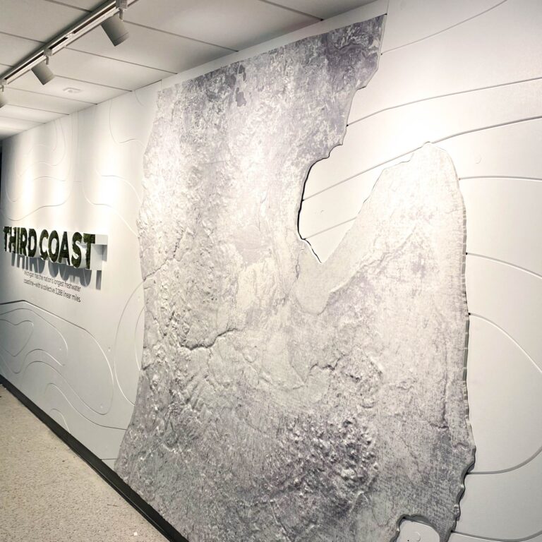 Michigan 3D wall map at the WMU College of Arts and Sciences