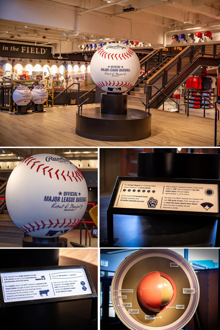 Rawlings Experience museum/store giant cutaway baseball prop in St Louis, MO