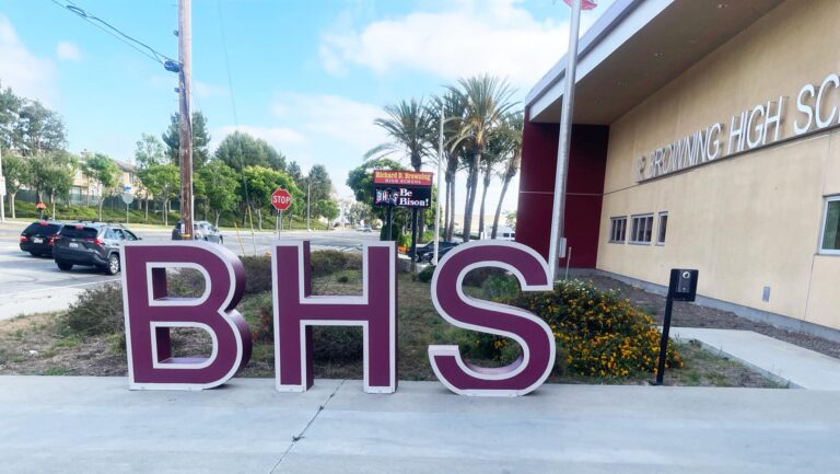 Browning High School Metal Letter Signage in Long Beach, CA
