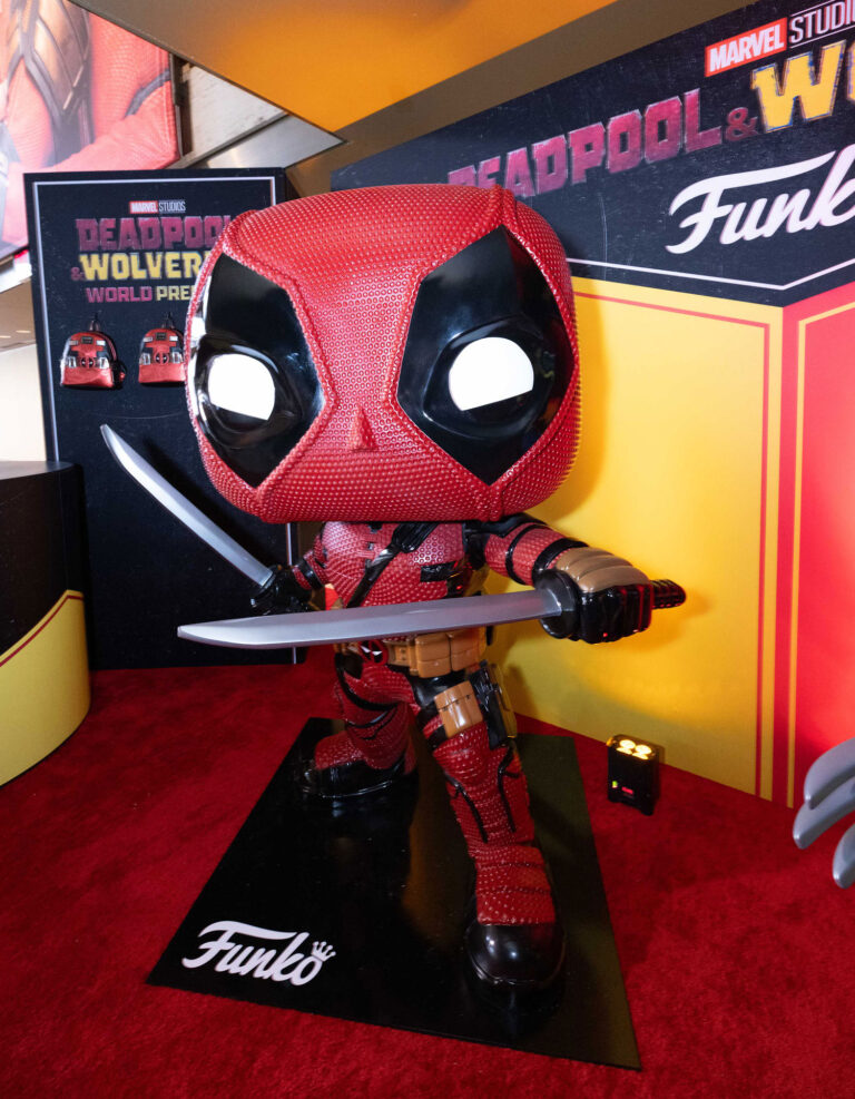 Deadpool Giant Funko Product Replica Statue at the movie premiere