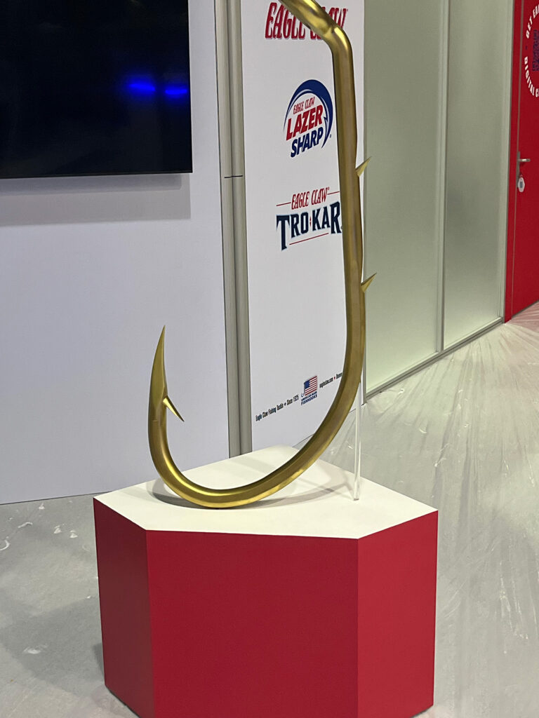 Eagle Claw Hook giant replica display fabricated for an exhibit.
