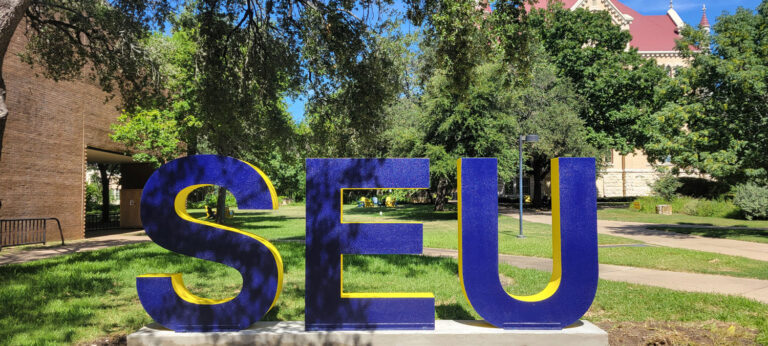 St. Edwards University Metal Letters on campus