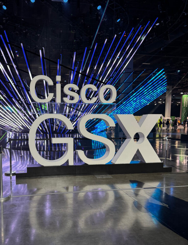 Cisco GSX massive free standing metal and acrylic floating logo for a special corporate event