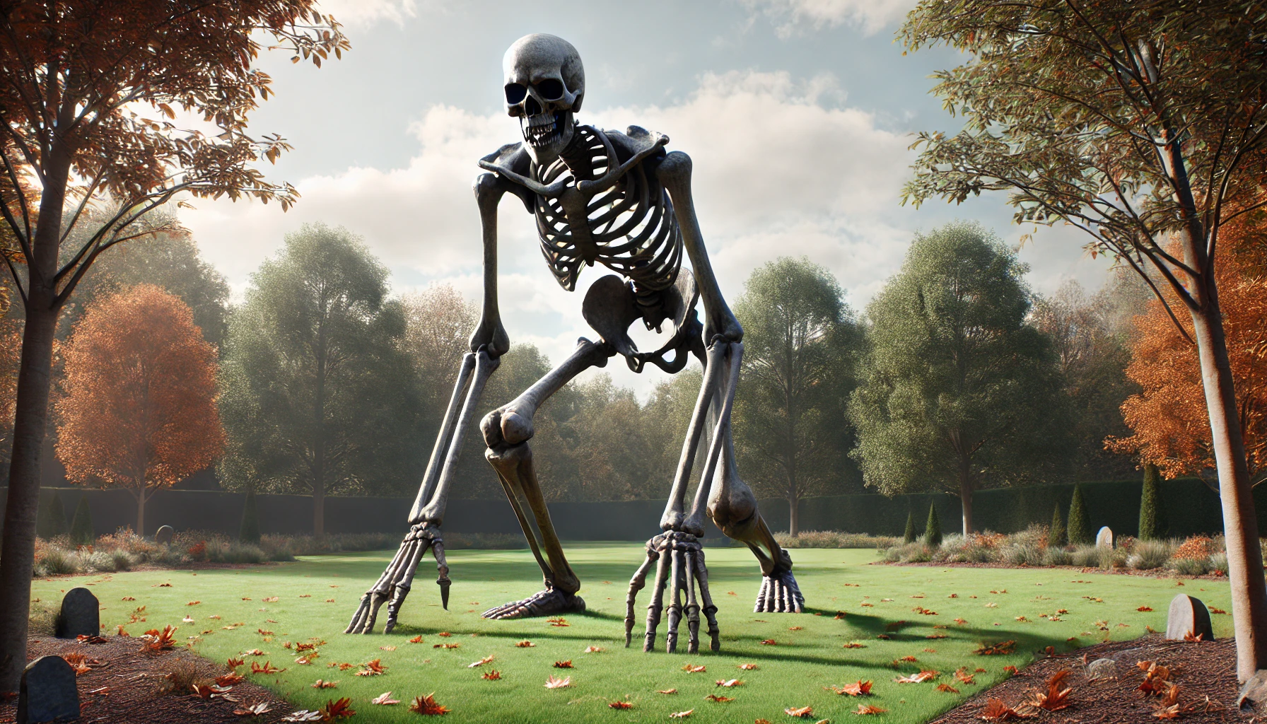 Weathered giant skeleton prop concept