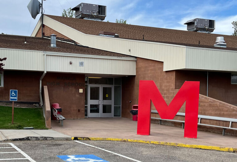 Giant Metal Letter M for Manila High School in Uttah