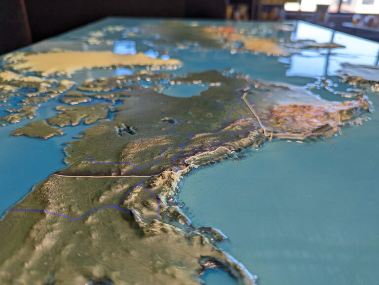 Alaska detail on a WhiteClouds 3D world map