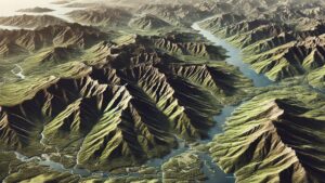 Aridondak Mountains Raised Relief Map 2