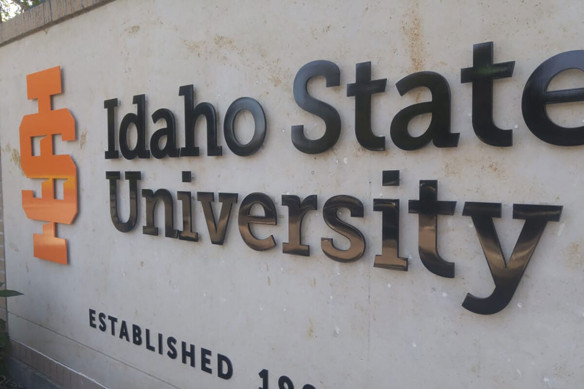 Black flat-cut aluminum letters