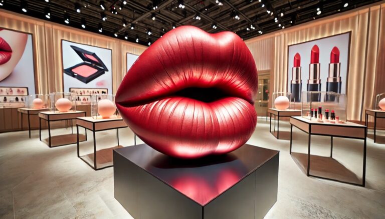 Oversized lips photo display concept