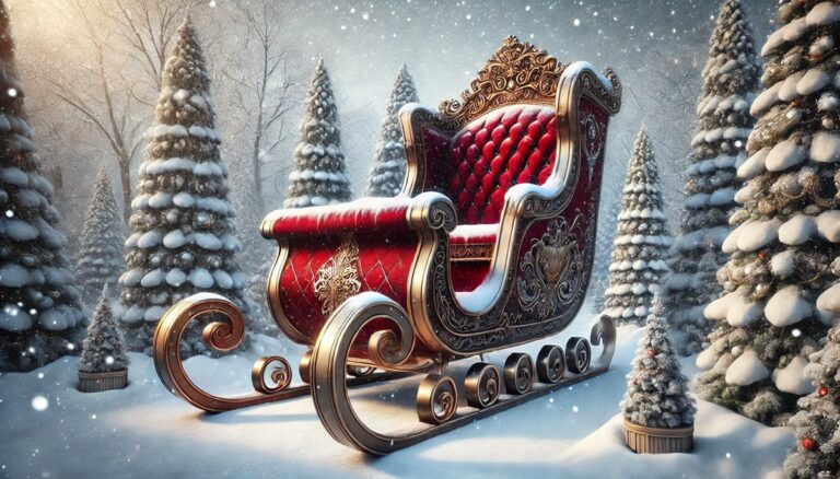 Oversized sleigh display concept for guest photos