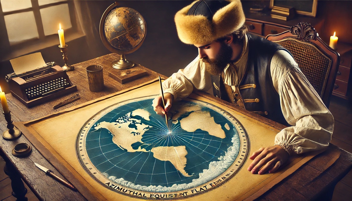 Azimuthal Equidistant Flat Earth Map
