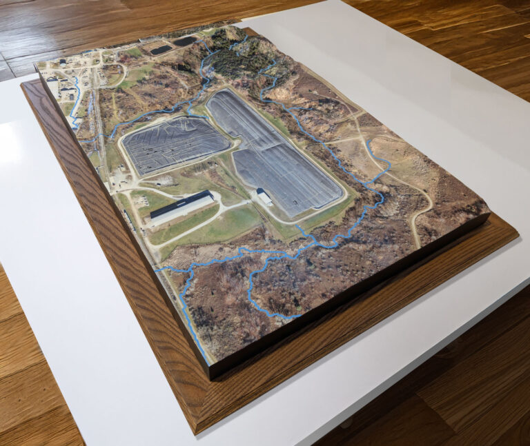 Custom 3D property map created for NYSERDA, showing site terrain and property details in raised relief.