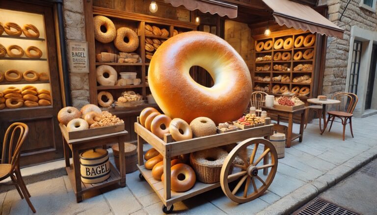 Giant bagel display concept with event-scale presentation