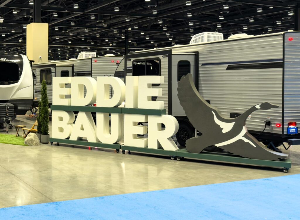 Eddie Bauer 3D foam giant logo display