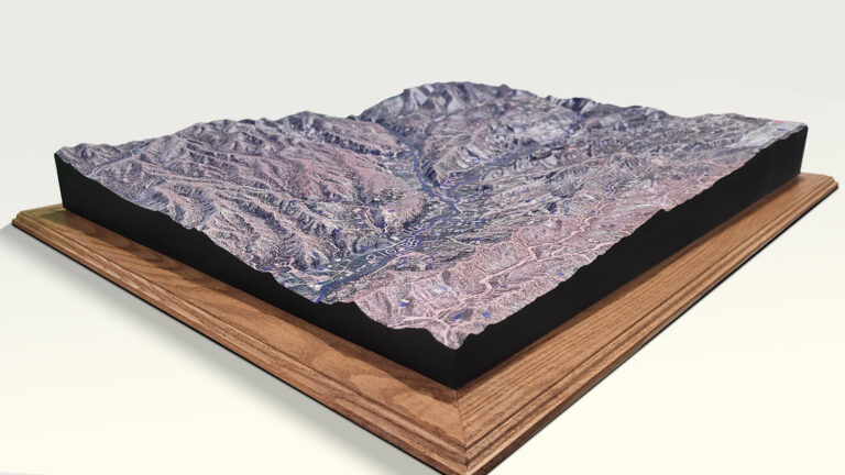 Lodge 3D raised relief model