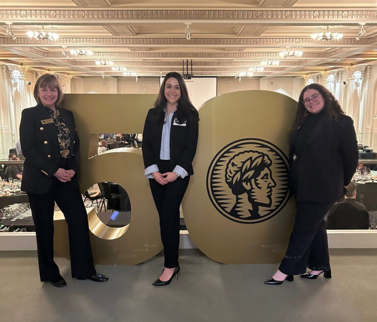 Gold painted and vinyl large foam numbers to celebrate a company's 50 years