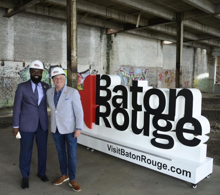 Foam logo display was fabricated for VisitBatonRouge.com as a photo-op background and event display use.