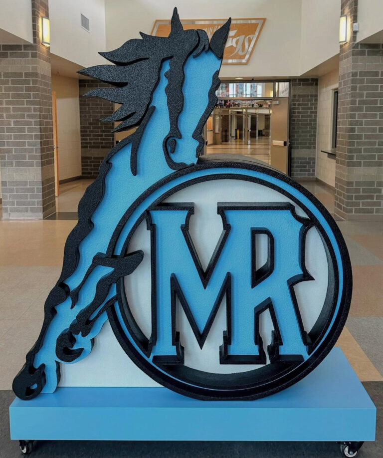 Mountain Range High School Logo Display