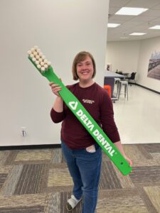 Oversized 4-foot toothbrush prop fabricated for an educational dental health program.