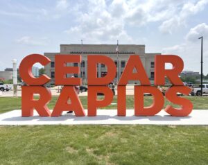 Giant Metal Letters for the City of Cedar Rapids