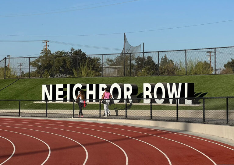 Athletic Outdoor Grounds Giant Metal Letter Landmark Display for a school