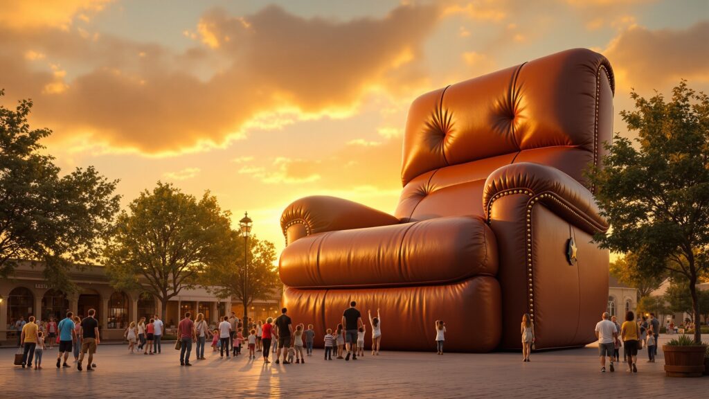 Giant Recliner - town sunset