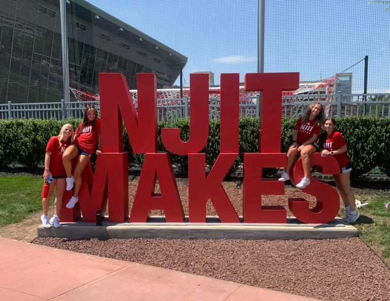 Nearly 10-foot-wide by 5-foot-tall stacked letter display was fabricated for a special event for New Jersey Institute of Technology.