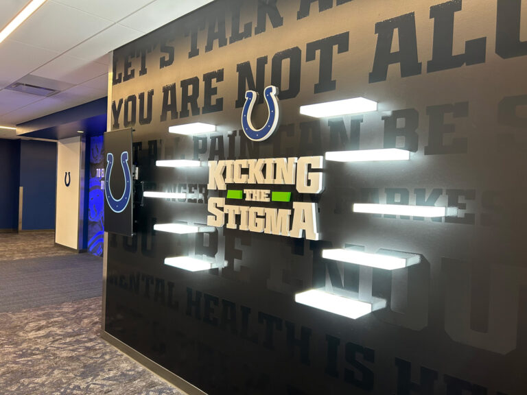 Custom Logo Displays for Indianapolis Colts stadium offices.