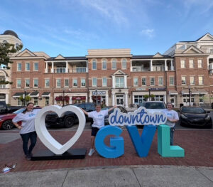 I heart downtown Gainsville, GA giant foam letter display