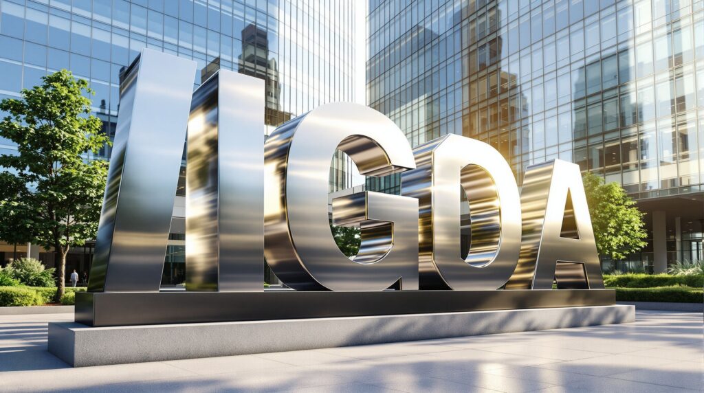 Giant Aluminum Letters Outside A Corporate Office