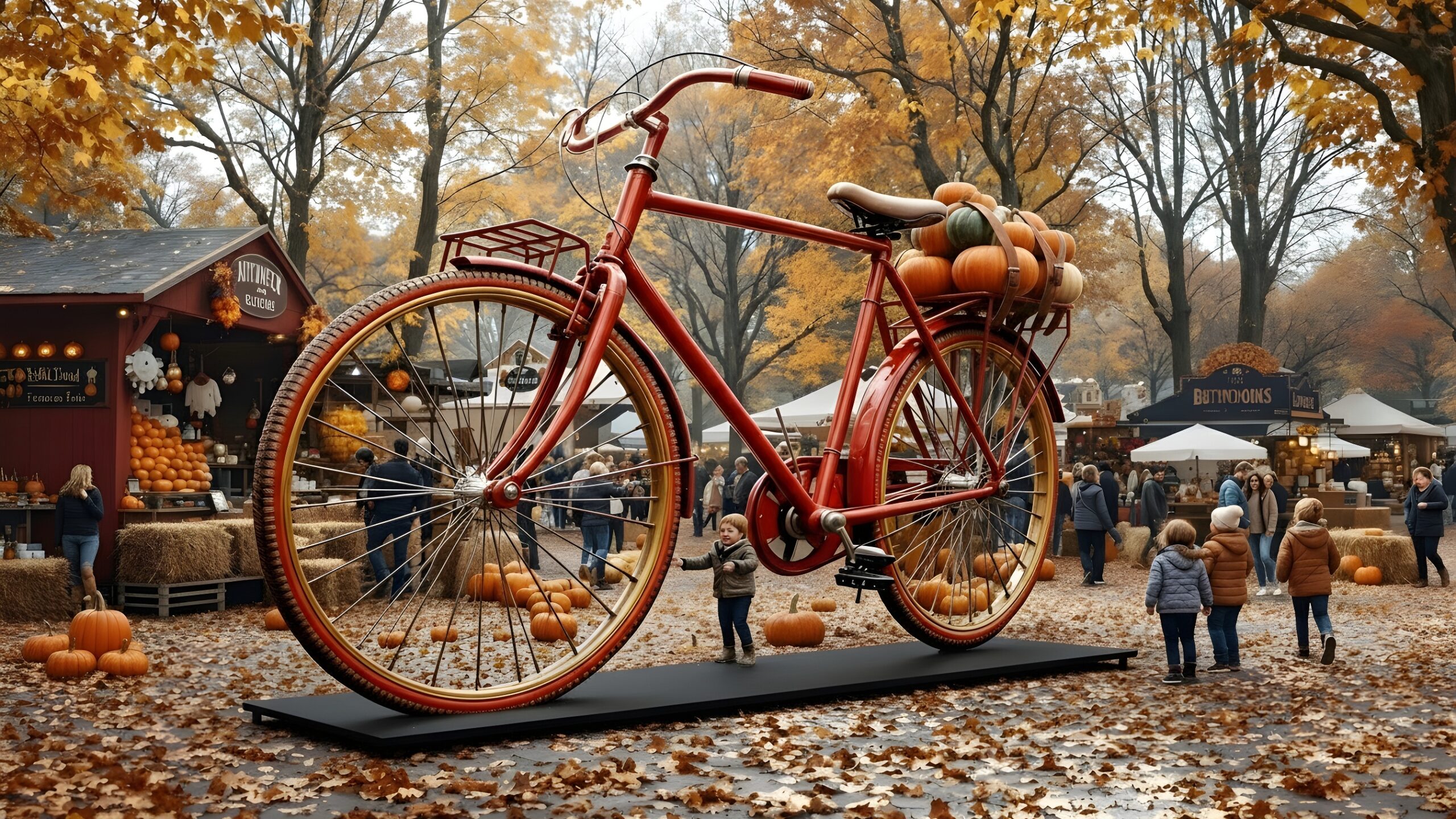 Concept for a giant utility bicycle at a fall market