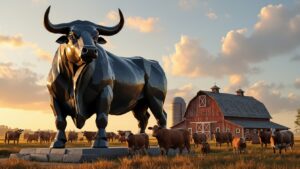 Giant Bull Statue cattle farm