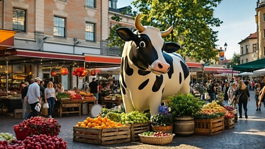 Giant Cow Statue-Farmers Market