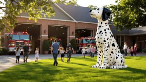Giant Dog Statue-Fire Station