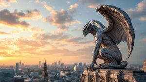 Giant Gargoyle Statue-Rooftop