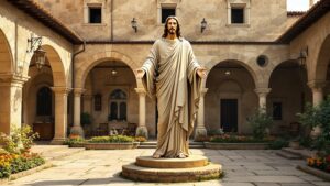 Giant Jesus Statue Courtyard