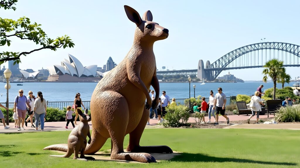 Giant Kangaroo Statue with joey
