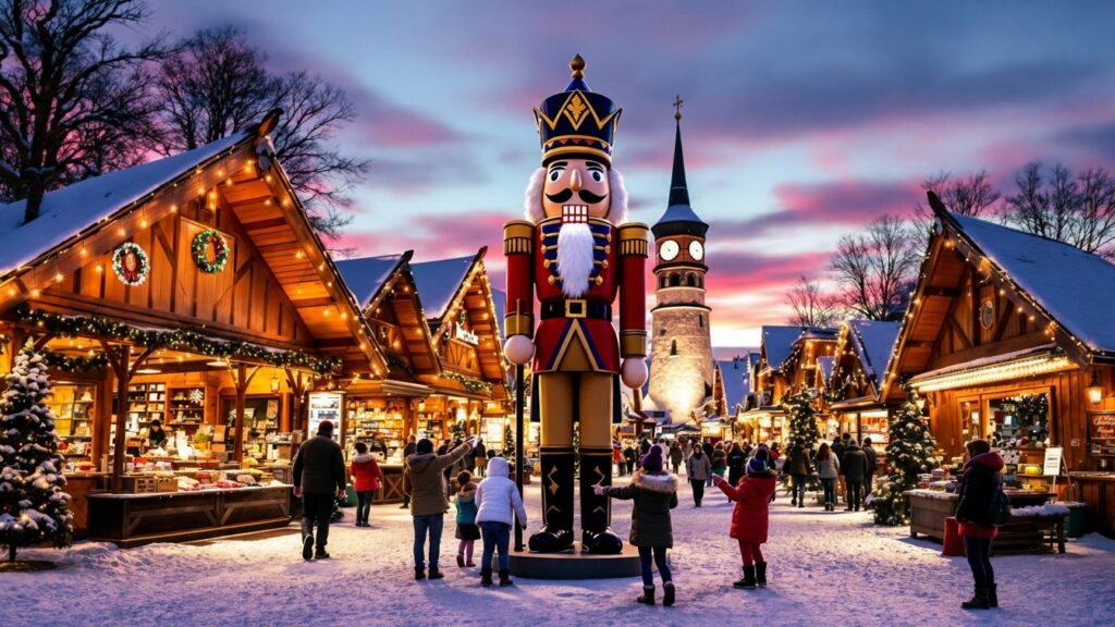 Giant Nutcracker Statue village