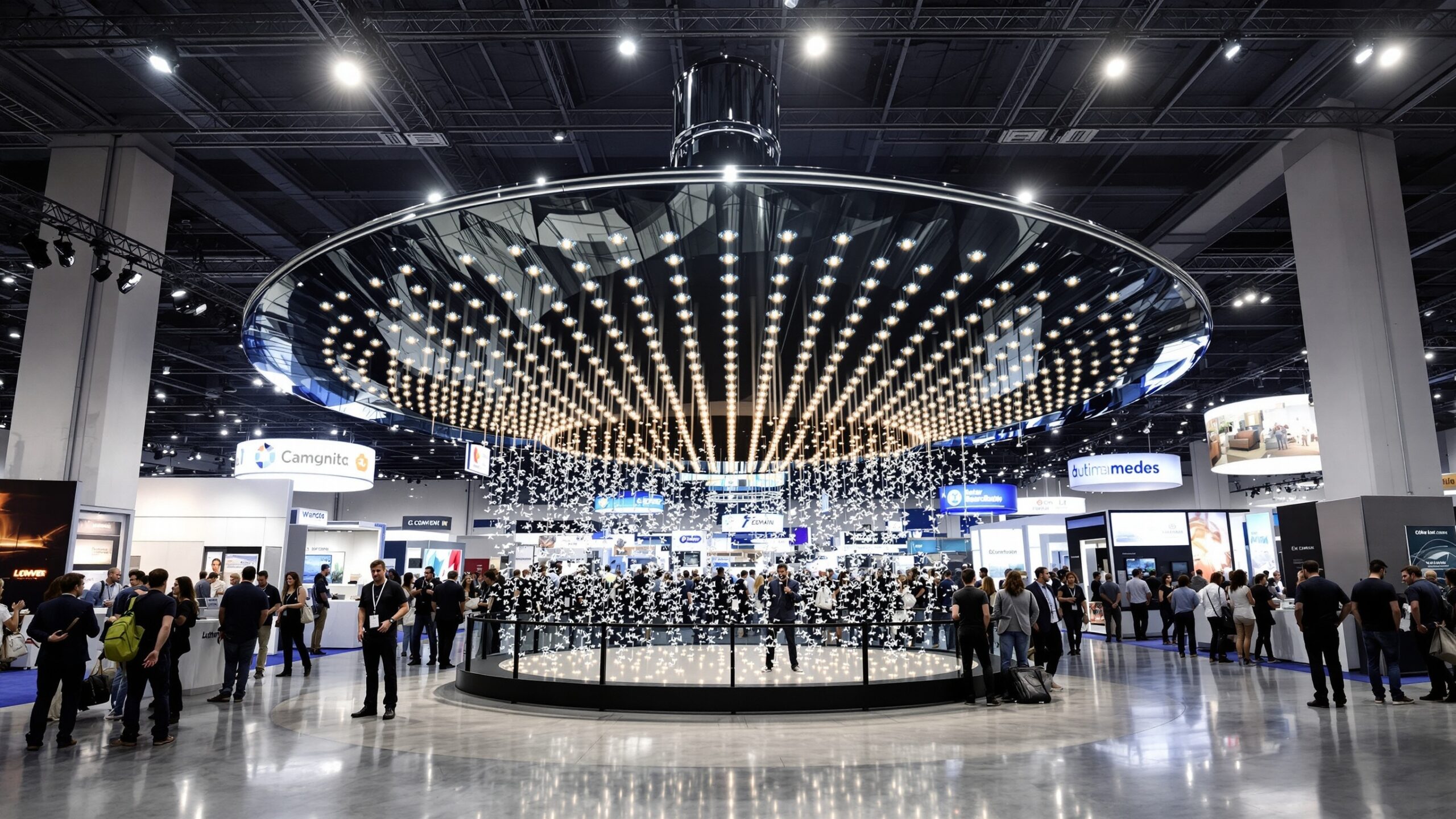 Concept for a giant showerhead at a trade-show display