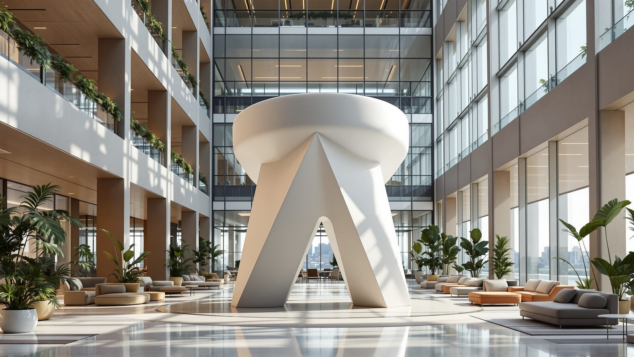 Oversized stool atrium concept