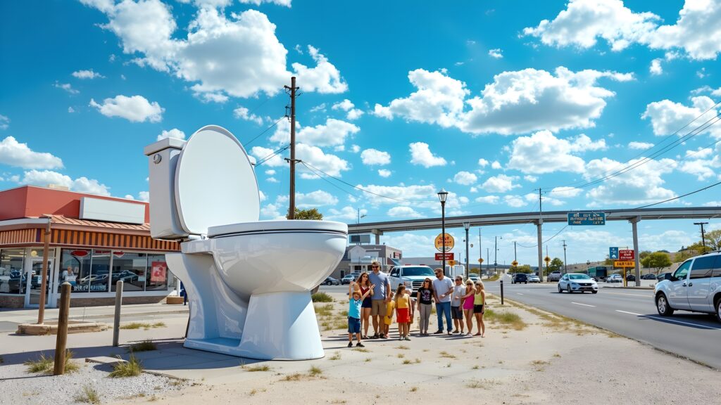 Giant Toilet Prop Roadside